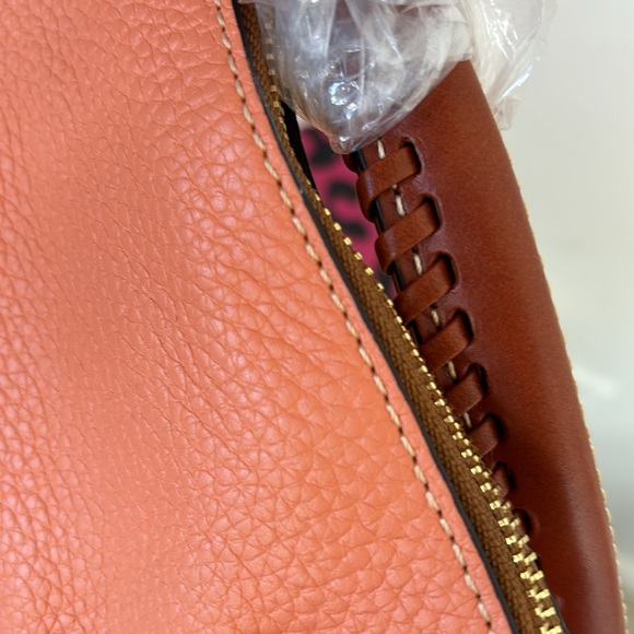 Dooney & Bourke Pebble Grain small Satchel purse Apricot pale pink RARE NWT - Picture 8 of 16